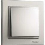 Вимикач одноклавішний Mono Electric DESPINA срібло