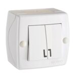 Вимикач двоклавішний накладний Mono Electric OCTANS IP20 Білий