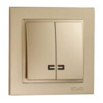 Выключатель двойной с подсветкой титан Mono Electric DESPINA