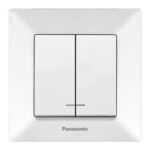 Вимикач двоклавішний з підсвіткою Panasonic Arkedia Slim білий