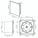 Побутовий витяжний вентилятор осьовий 100 мм чорний OSTVENT ART GLASS 100S 008-0011 - Зображення 4