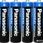 Батарейки АА LR06 сольова пальчикова PANASONIC, батарейка вугільно-цинкова (4 шт/плівка)