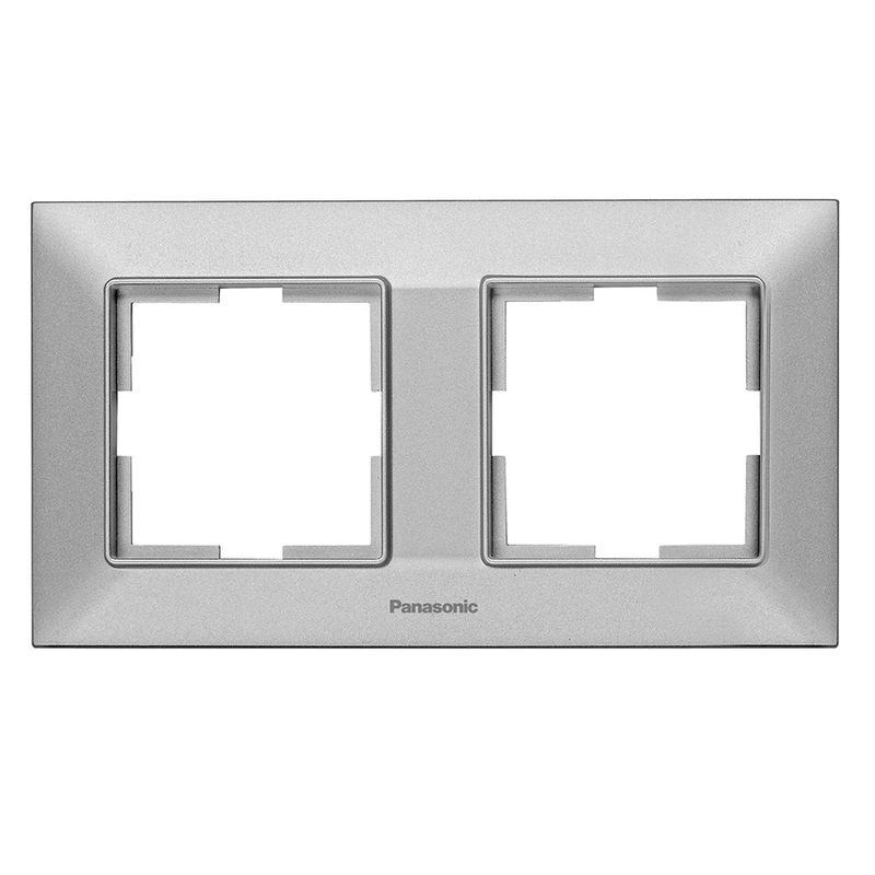 3924927073_ramka-dlya-rozetki.jpg Рамка для розетки 2 поста белая Panasonic Arkedia Slim горизонтальная — изображение 1