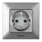 Розетка із заземленням Panasonic Arkedia Slim срібло