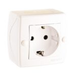 Розетка накладна із з/к Mono Electric OCTANS IP20 біла