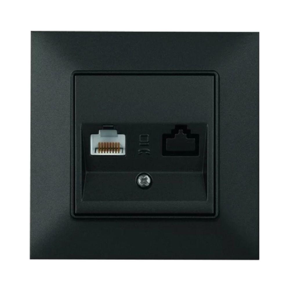 5292887674_rozetka-internet-rj45.jpg Розетка интернет RJ45 CAT5e Panasonic Arkedia Slim черная — изображение 1
