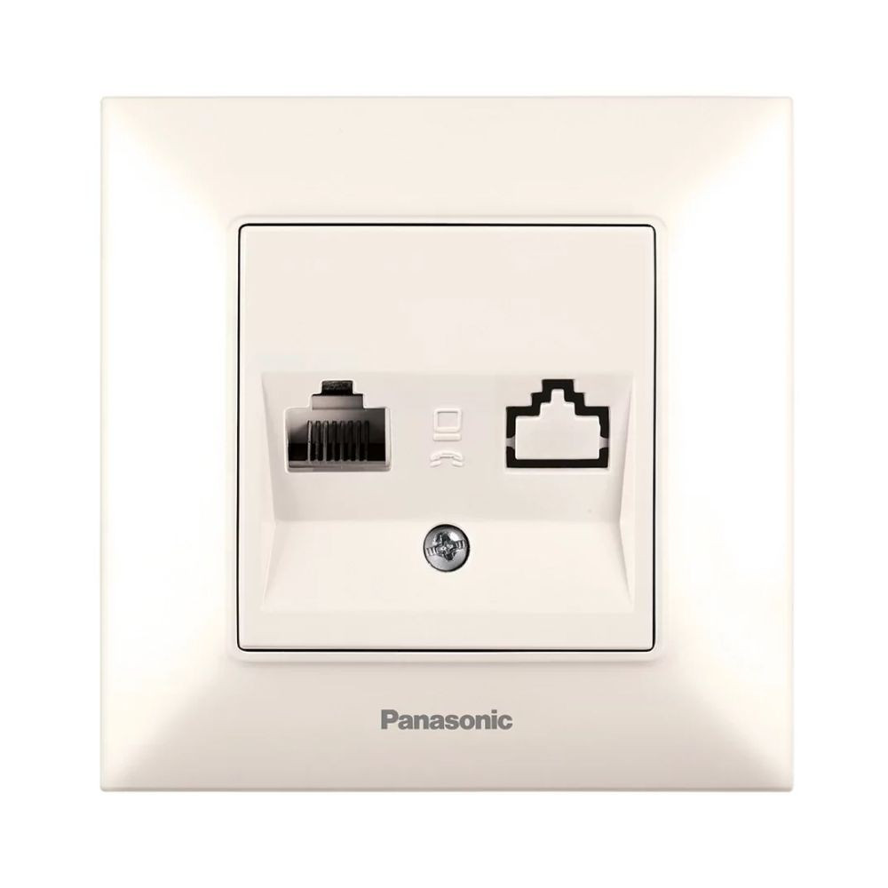 5293043892_rozetka-dlya-interneta.jpg Розетка для интернета RJ45 CAT5e Panasonic Arkedia Slim кремовая — изображение 1