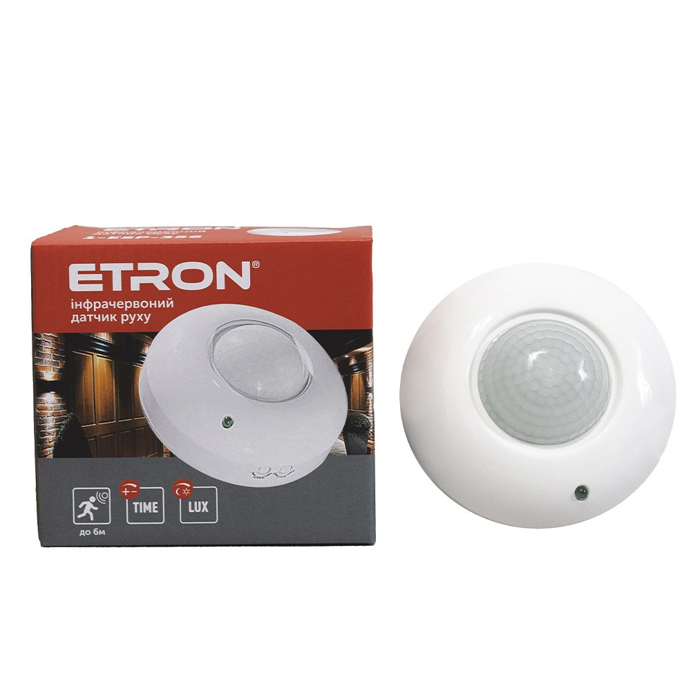 5356128119_infrakrasnyj-datchik-dvizheniya.jpg Инфракрасный датчик движения 360° 230V IP20 ETRON Sensor 1-ESP-356 — изображение 1