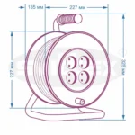 Подовжувач на котушці 25м 2х1, 5мм SVITTEX 16А 3680Вт SV-004-B чорний кабель - Зображення 2