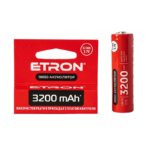 Акумулятор 18650 літій-іонний 3200 mAh, акумуляторні батарейки 18650 ETRON Ultimate 3200 mAh