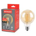 Декоративна LED лампа ETRON 7W E27 G95 3000K золота колба (1-EFP-161)