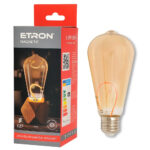 Декоративна LED лампа ETRON 3W E27 ST64 1800K золота колба (1-EFP-1198)