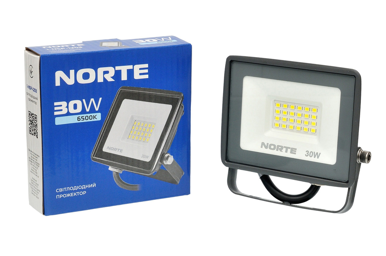 6305443443_led-prozhektor-30w.jpg Прожектор 30 Вт IP65 6500K NORTE — изображение 1