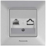 Розетка сетевая RJ45 Panasonic Arkedia Slim CAT6e серебро