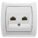 Розетка RJ45 подвійна Viko Carmen біла
