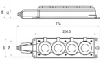 Колодка каучукова 4 розетки 16А IP44 2Р+PE із захисними кришками АСКО УКРЕМ A0250010010 - Зображення 5