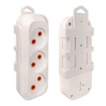 Колодка для подовжувача 3 гнізда SVITTEX SV-008 без заземлення біла - Зображення 2