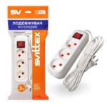 Подовжувач з вимикачем 3м 3 гнізда білий SVITTEX SV-012-3