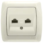 Розетка комп'ютерна подвійна кремова RJ45 VIKO Carmen 90562034