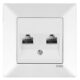Розетка RJ45 двойная VIKO Meridian белая