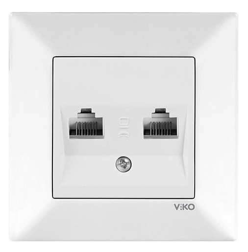 Розетка RJ45 подвійна VIKO Meridian біла