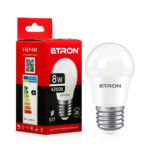 LED лампа ETRON 8W E27 G45 4000K денне світло (1-ELP-042)