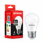 LED лампа ETRON 6W E27 G45 4000K дневной свет (1-ELP-046)