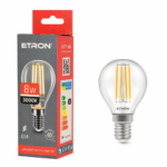 Філаментна LED лампа ETRON 8W E14 G45 3000K (1-EFP-143)