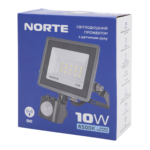Прожектор с датчиком движения 10 Вт IP65 6500K NORTE 1-NSP-1221 — изображение 5