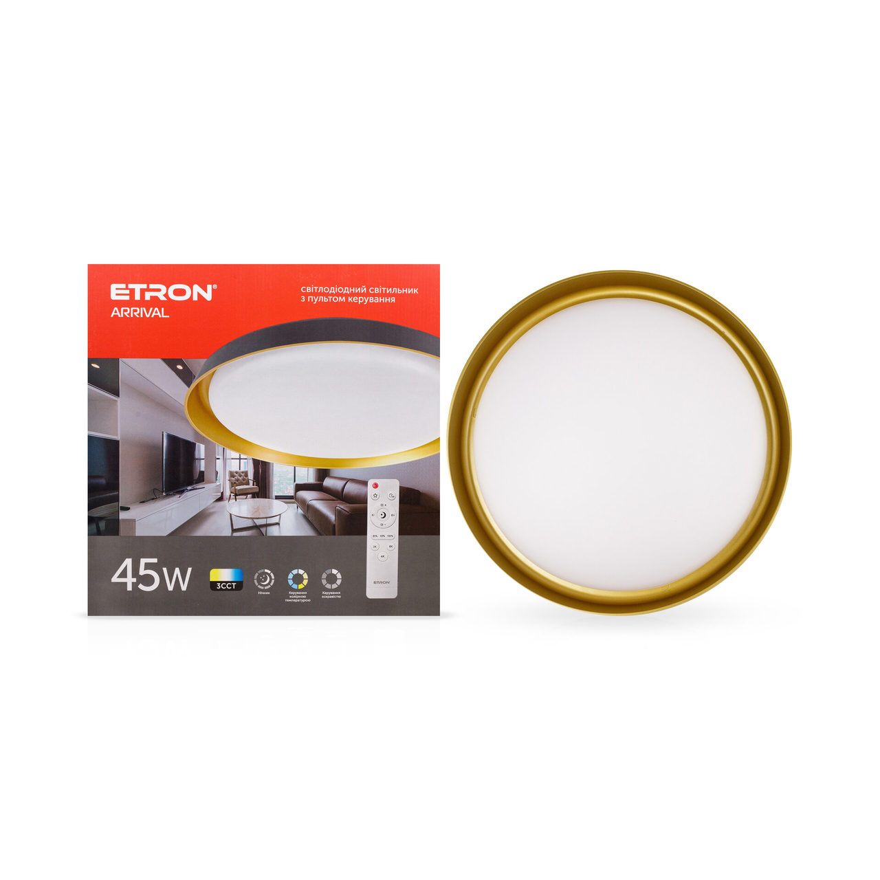 7066920430_led-svetilnik-nakladnoj.png LED светильник накладной 45W с пультом ДУ ETRON 430 мм — изображение 1