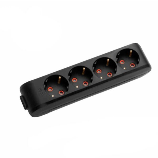 Колодка на 4 розетки з заземленням VIKO Multi-Let 90134400 чорна